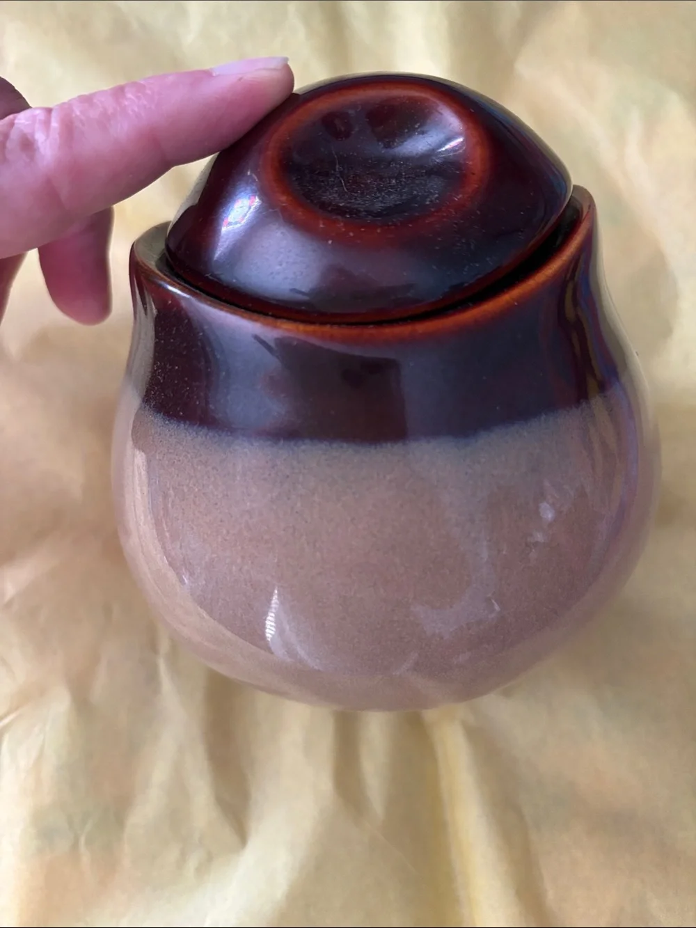 Sango Nova Brown Ceramic Brown Gradient Creamer and Sugar Set